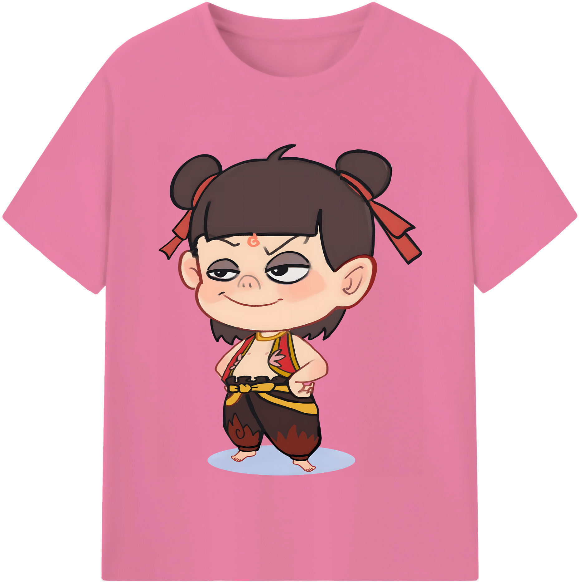 （画像用） Ne Zha 2 ナタ 魔童の大暴れ 綿100％半袖Tシャツ（フロントプリント）